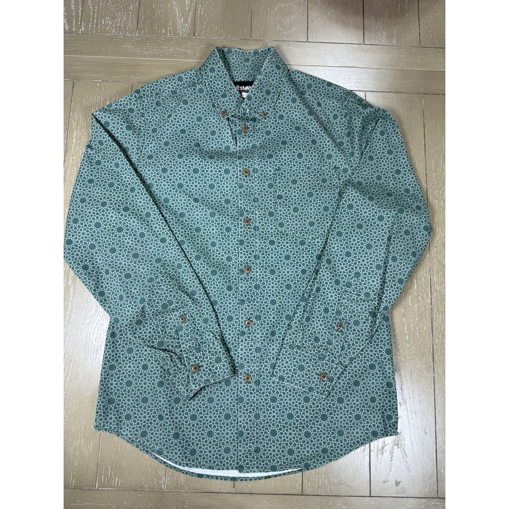 Altamont Geometric Print Button Down‎ Shirt Mens Medium Green Casual